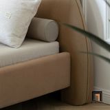  Giường ngủ dài 1m6 x 2m GN58 Dasirae vải nhung màu nâu kem 