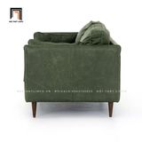  Sofa băng da giả màu xanh army BT130 Reese chân gỗ cao su 