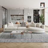  Bộ ghế sofa góc L 3m2 x 1m2 GT182 Zingo màu xám trắng hiện đại 