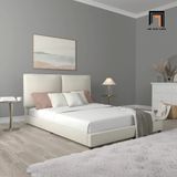  Giường ngủ bọc nệm xinh xắn GN7 Arden vải nỉ trắng kem 