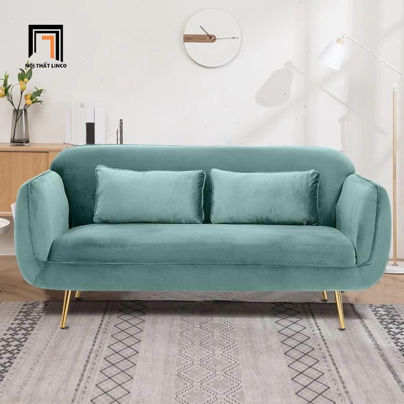  Ghế sofa băng nhỏ gọn BT273 Uline 1m4 vải nhung màu xanh lá 