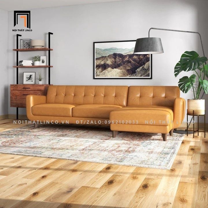  Bộ góc sofa da simili GT49 Tito 2m4 x 1m6 màu da bò 