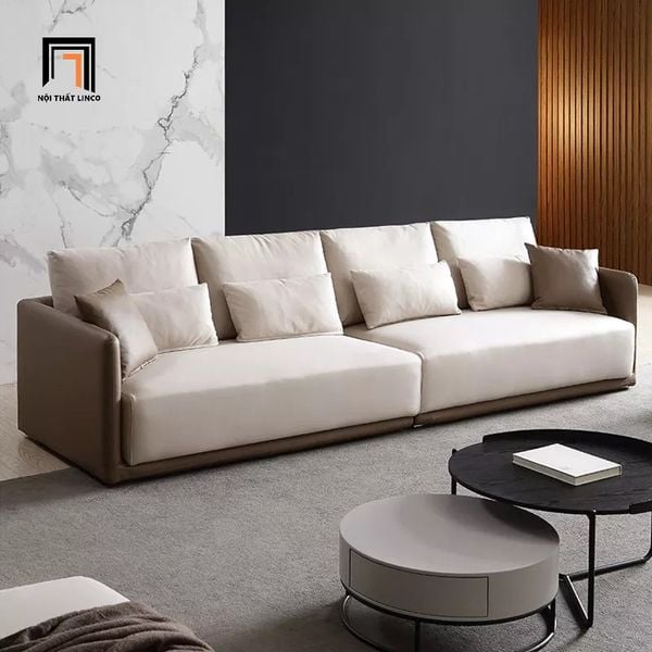 ghế sofa băng 2m4 phối màu da giả