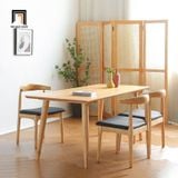  Set bàn ăn 6 ghế gỗ tự nhiên giá rẻ 33-KH6-G12-B108 nệm da giả 