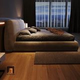  Giường ngủ hiện đại GN47 Nadia bọc da giả màu xám đậm 