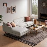  Ghế sofa góc chữ L 2m3 x 1m6 GT203 Elias xám trắng cho chung cư 