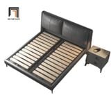  Giường ngủ sang trọng GN69 Lelantos da công nghiệp xám đậm 