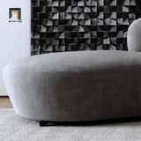  Ghế sofa băng cong dài 2m4 BT193 Cruces vải nhung xám 