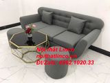  Bộ ghế sofa băng BTC dài 1m9 xám lông chuột vải bố 