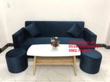  Bộ ghế Sofa băng xanh đậm dài 1m9 nhỏ gọn vải nhung xanh đậm 