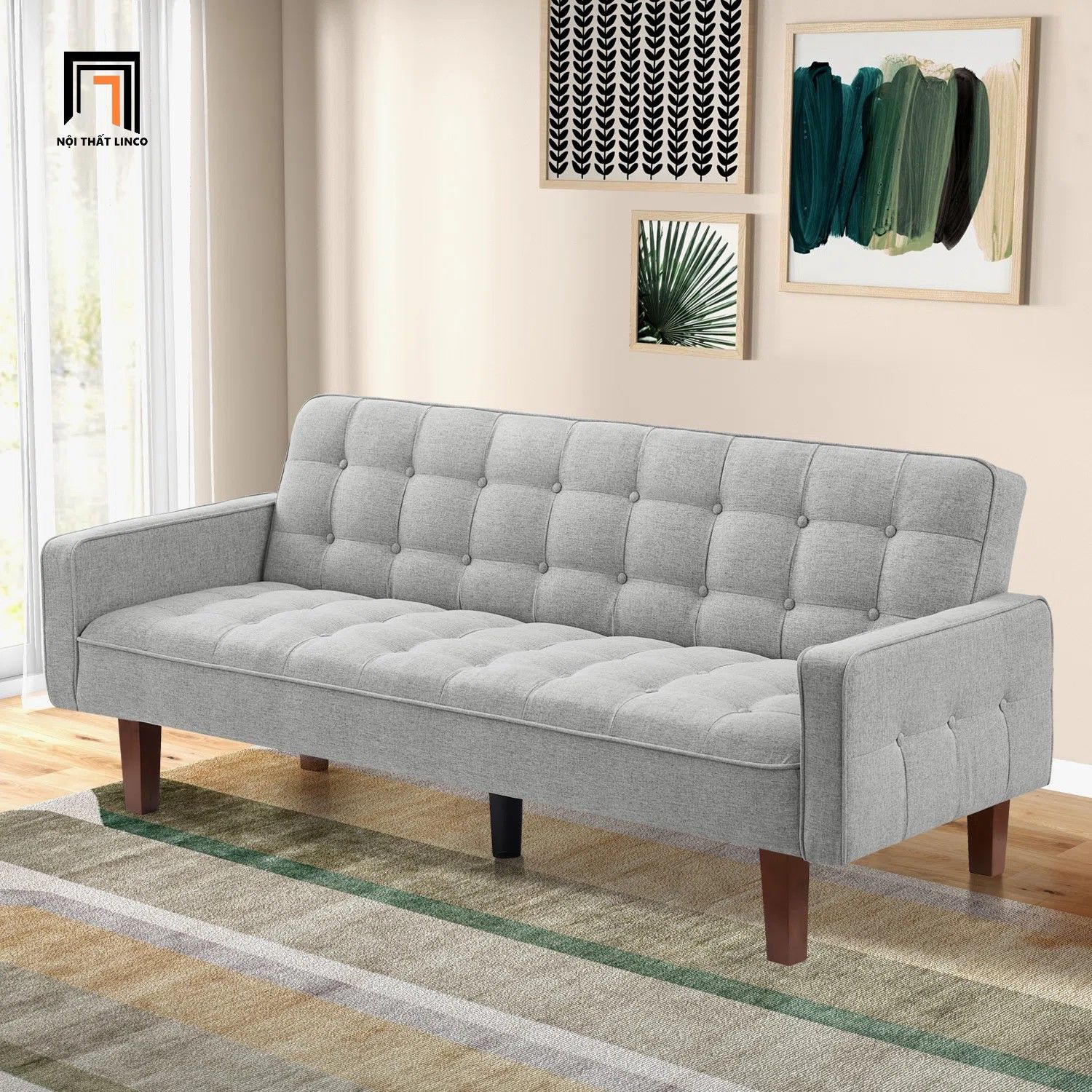  Ghế sofa băng giường nằm GB33 Montevia 2m vải nỉ xinh 