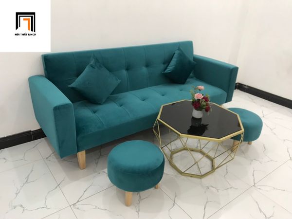 bộ ghế sofa giường dài 2m xanh lá