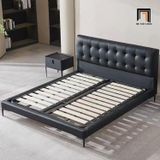 Giường ngủ bọc da Pu màu đen GN79 Kirk đầu giường giật lún 