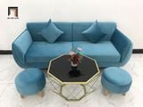  Bộ bàn ghế sofa băng xanh dương nước biển BB dài 1m9 cho căn hộ 