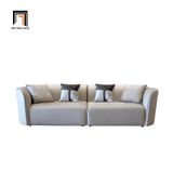  Ghế sofa băng cong da giả dài 2m4 BT253 màu trắng kem 