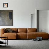  Set ghế sofa góc L da nâu GT257 Techado 2m6 x 1m2 hiện đại 