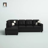  Ghế sofa góc L da công nghiệp GT215 Arkas 2m7 x 1m6 màu đen 