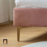  Giường ngủ màu hồng phấn vải nhung GN37 Deva dài 1m6 x 2m 