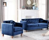  Bộ ghế sofa gia đình hiện đại KT125 Prady xanh lá vải nhung 