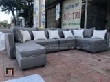  Bộ ghế sofa góc L chạy viền GT43 Normandy giá rẻ xám đậm 