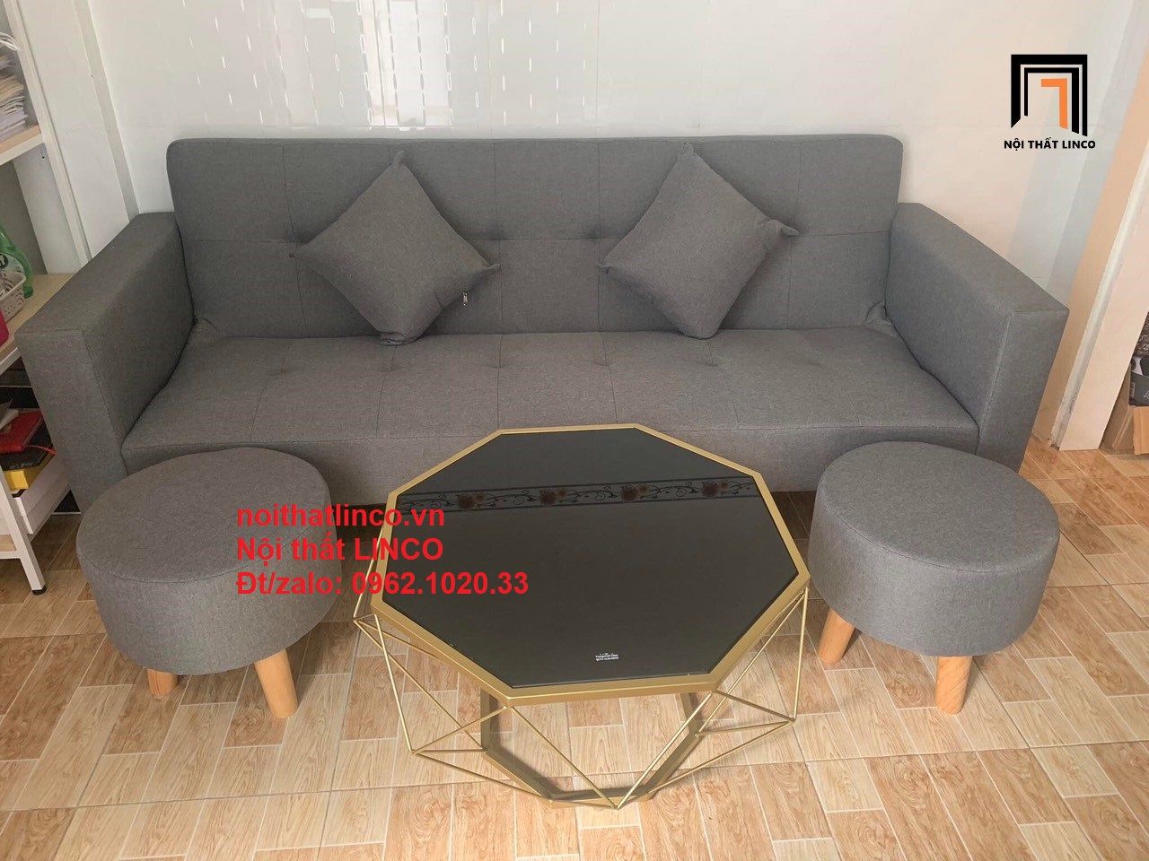  Bộ ghế sofa băng đa năng 2m giường nằm xám đen lông chuột giá rẻ 