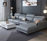  Bộ ghế sofa góc L 3m x 1m6 GT249 Osino da xám đậm cao cấp 