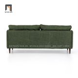  Sofa băng da giả màu xanh army BT130 Reese chân gỗ cao su 