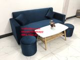  Bộ ghế Sofa băng xanh đậm dài 1m9 nhỏ gọn vải nhung xanh đậm 