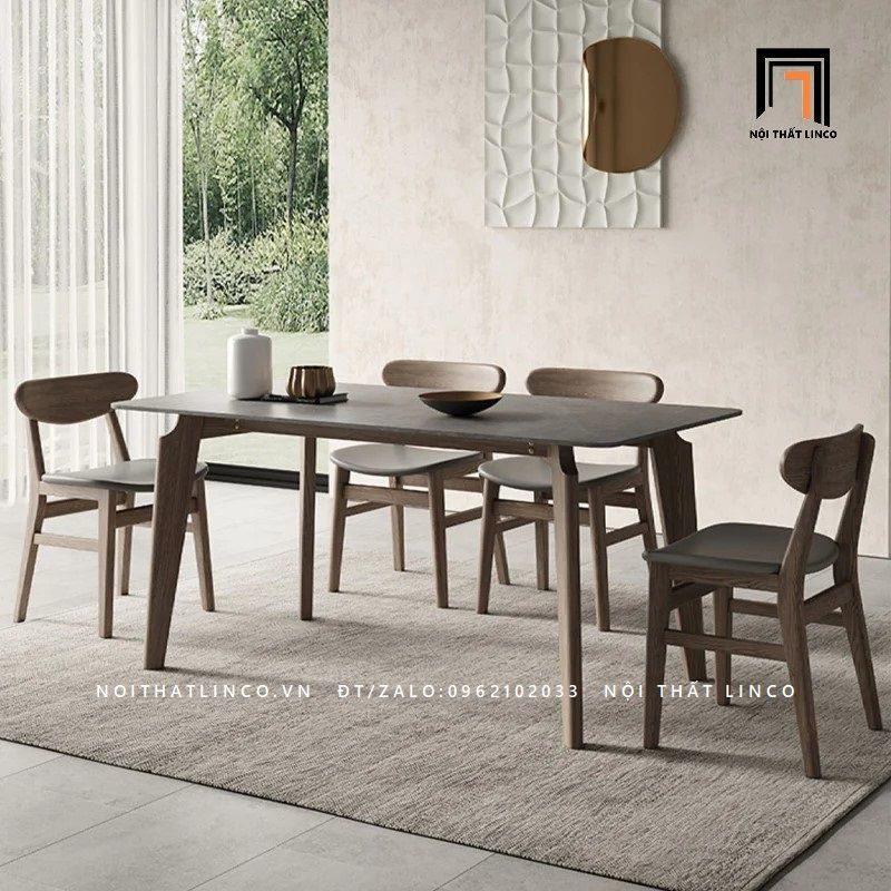  Bộ bàn ăn 4 ghế cao cấp KH22-4-Kismo phong cách Âu Mỹ 