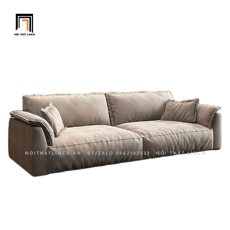  Ghế sofa băng da công nghiệp BT71 Flannet màu xám trắng 