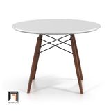  Bộ bàn ăn tròn 4 ghế da giả 5-OC4-GCF9-B2 cho chung cư 