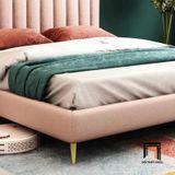  Giường ngủ xinh xắn GN32 Jasy đầu giường chia múi vải nhung 