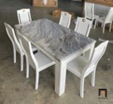  Combo bàn ăn 6 ghế ngồi GF15-BAD6-G307-B354 màu trắng xinh 