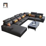  Bộ ghế sofa góc L cao cấp GT258 Zion 3m x 1m6 da xám đậm 
