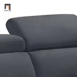  Ghế sofa góc thư giãn vải nhung GT91 Tashaye 2m4 x 1m7 xám đen 