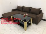  Bộ ghế sofa góc giá rẻ 2m2 x 1m6 màu nâu đậm nhỏ 