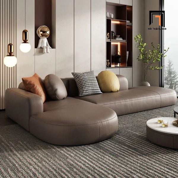 sofa góc chữ L nệm bo cong
