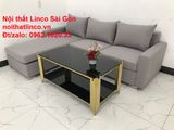  Sofa góc xám trắng giá rẻ dài 2m2 x 1m6 cho phòng khách nhỏ 