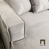  Bộ ghế sofa góc L hiện đại GT8 Madison xám trắng vải nhung 