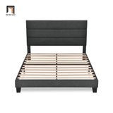  Giường ngủ bọc vải nỉ GN14 Allewie 1m6 x 2m màu xám đậm 