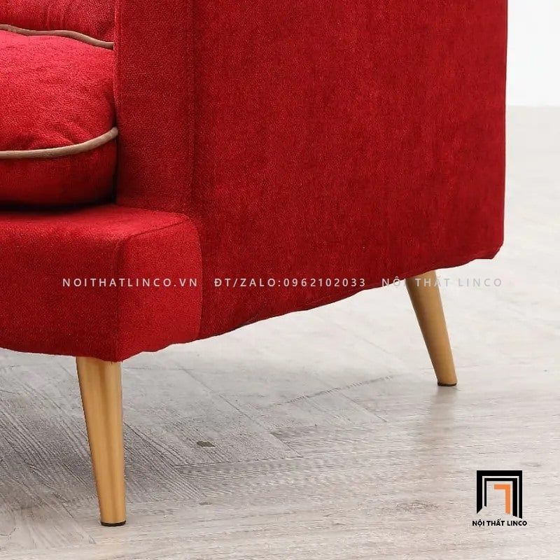  Ghế sofa băng đẹp đỏ đô BT82 Monrei chân inox 