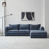  Ghế sofa góc chữ L đẹp GT92 Esed 2m4 x 1m6 vải nỉ xanh navy 