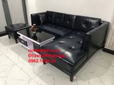  Mẫu sofa góc giả da cao cấp HCM | Ghế salon góc L simili xanh đen sang trong | Nội thất linco Sài Gòn 