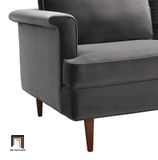  Ghế sofa băng hiện đại BT80 Koam 2m1 vải nhung nỉ xám đen 