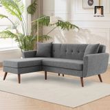 Sofa góc gia đình nhỏ 2m2 x 1m6 GT226 Catine xám đậm vải nỉ 