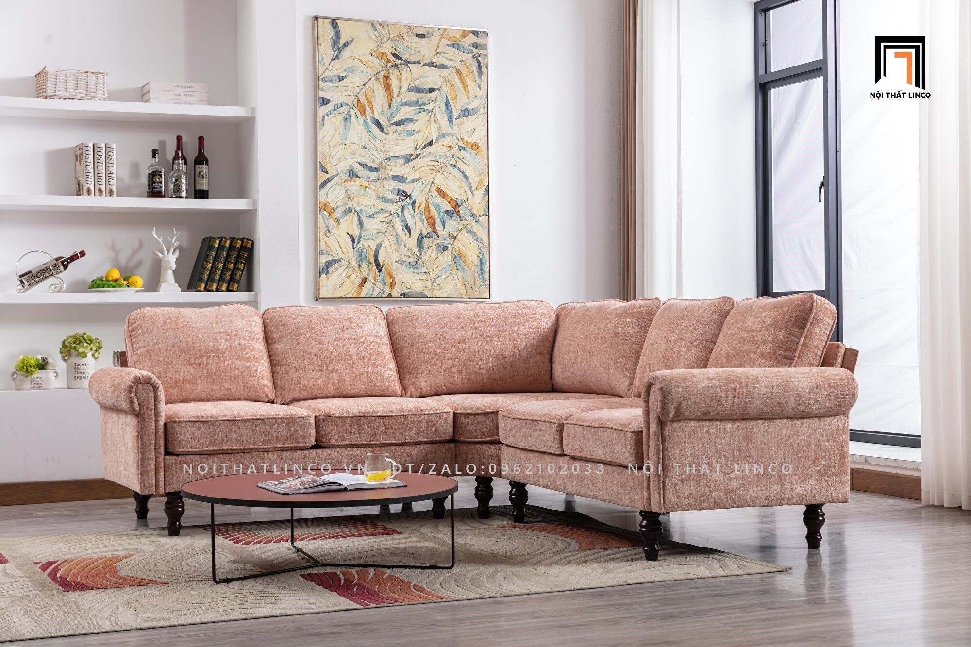  Bộ ghế sofa góc L 2m2 x 2m2 GT68 Winston sang trọng 