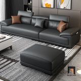  Bộ ghế sofa góc L sang trọng GT176 Souris 2m6 x 1m7 da giả đen 