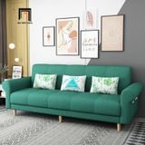  Ghế sofa giường tay kiểu cong GB112 Beiro 2m1 màu xanh lá nỉ 