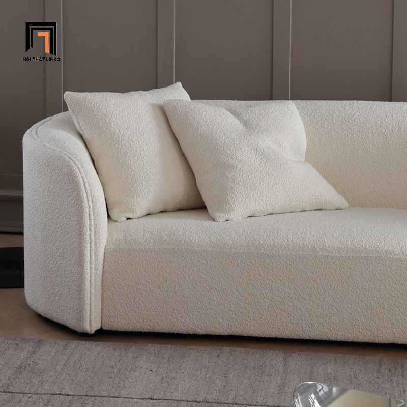  Ghế sofa băng cong dài 2m8 BT195 Marfa vải lông cừu 