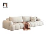  Ghế sofa văng nỉ màu trắng kem BT270 Muranso dài 2m4 giá rẻ 